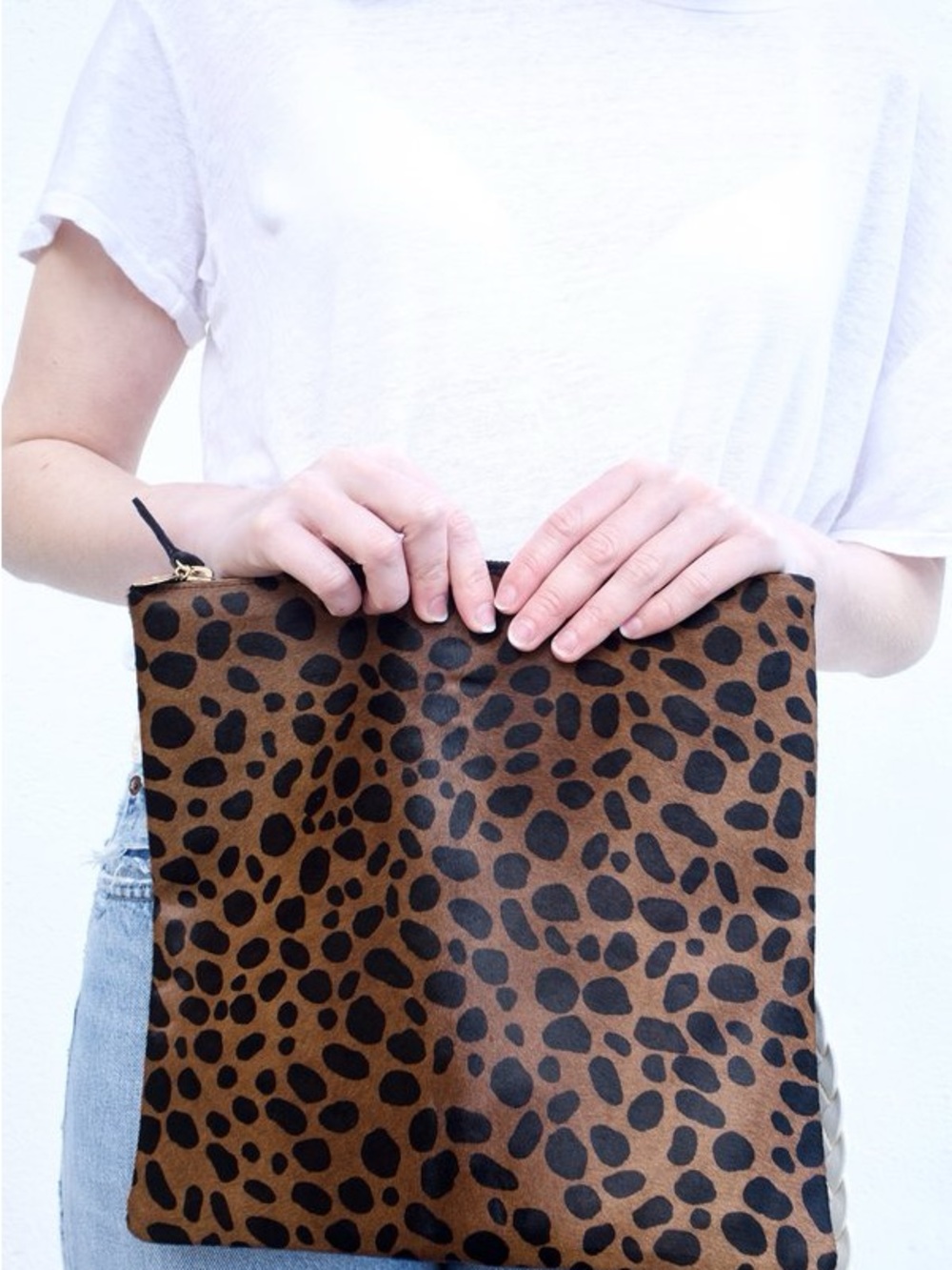 NWT CLARE V. LEOPARD HAIR ON FOLDOVER CLUTCH - Picture 3 of 8